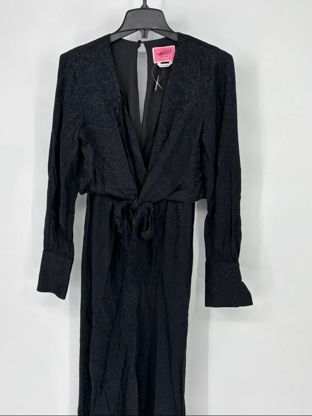 kate spade Black tie front jumpsuit  Long-Sleeve Tie-Waist Wide-Leg Jumpsuit 2